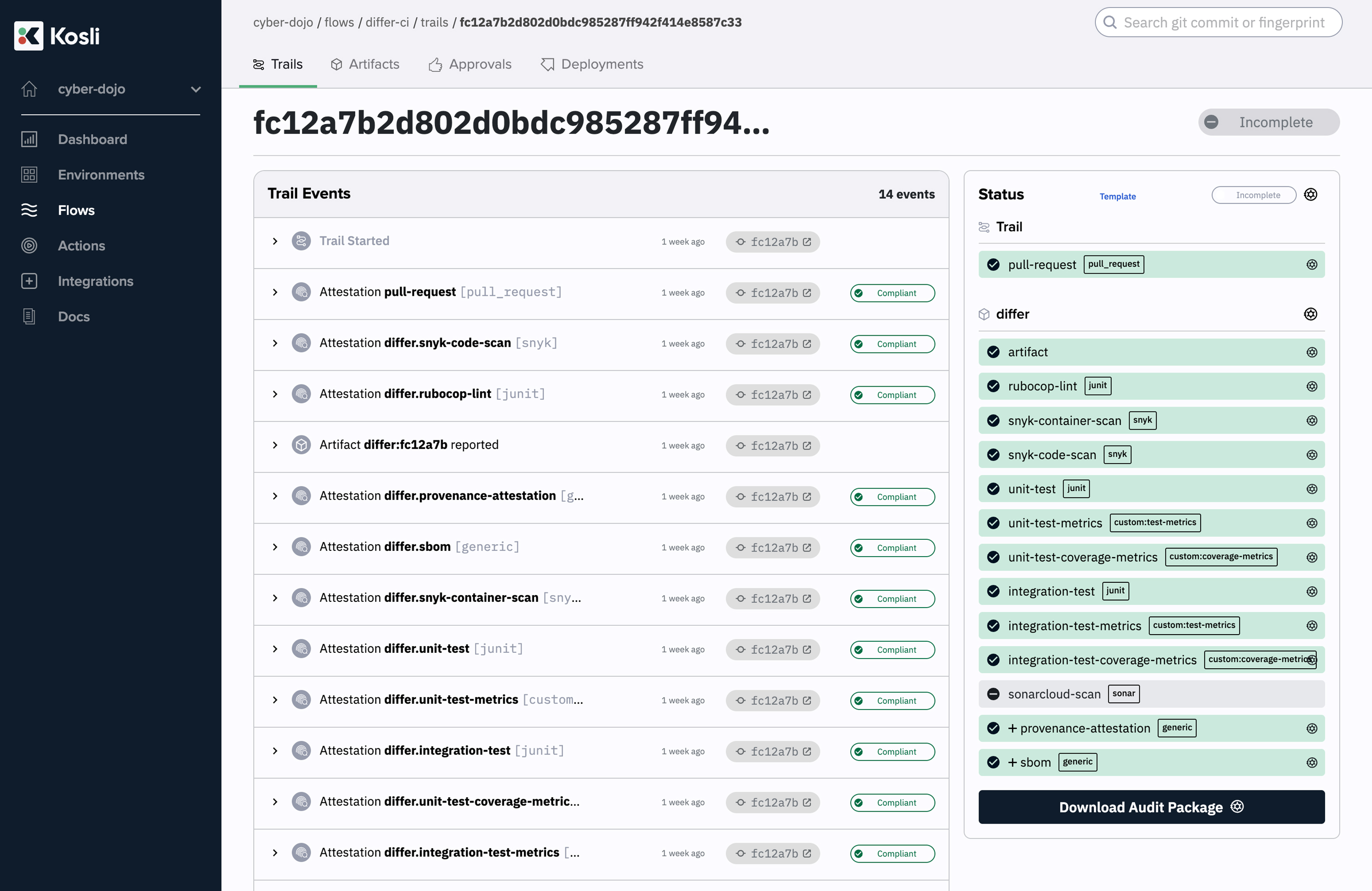 Centralize compliance evidence